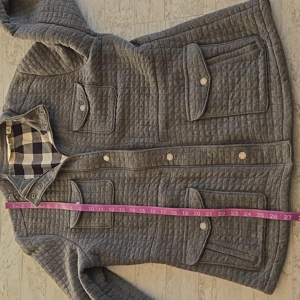 L.L. Bean Woman's Quilted Shacket Sweater Zip Up Jacket  Medium - Picture 8 of 14